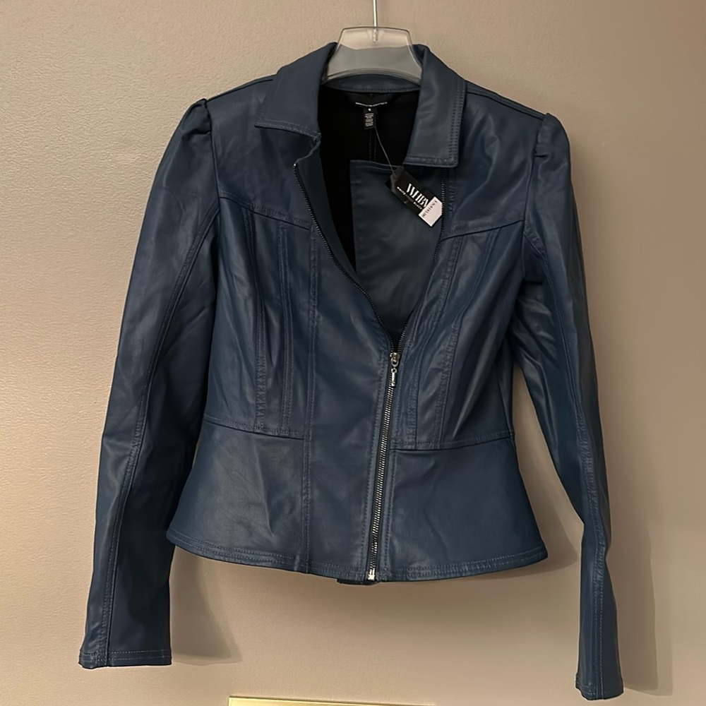 WHBM Coated Peplum Jacket, NWT